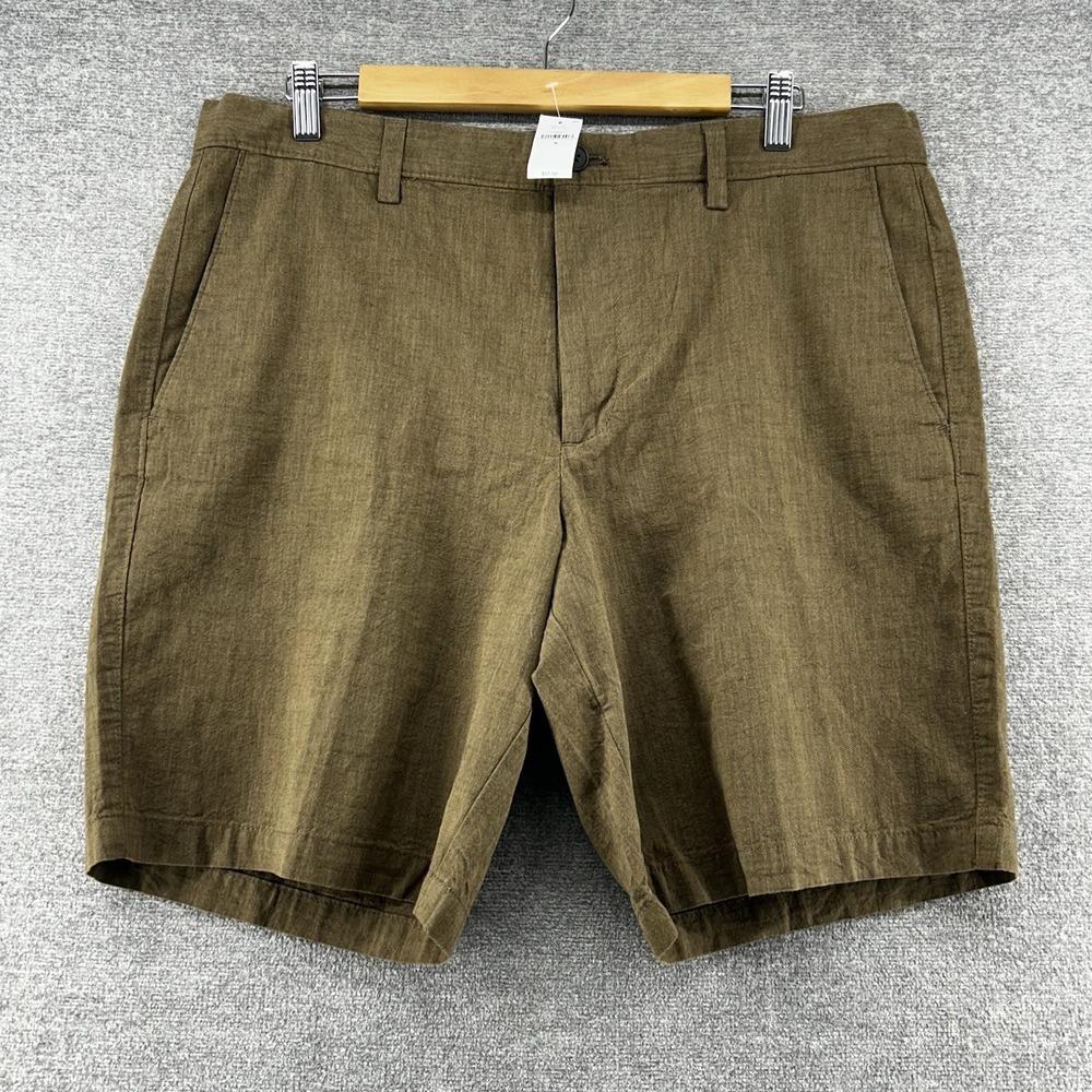 Banana Republic Chambray Slim Fit Chino Shorts Men Size 36x9 Brown Casual NEW